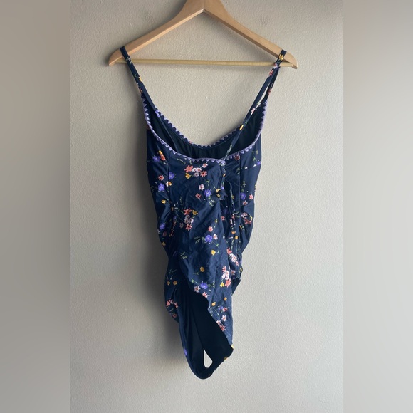 Cupshe Women Navy Floral Swimsuit One Piece Size XL - Picture 4 of 12